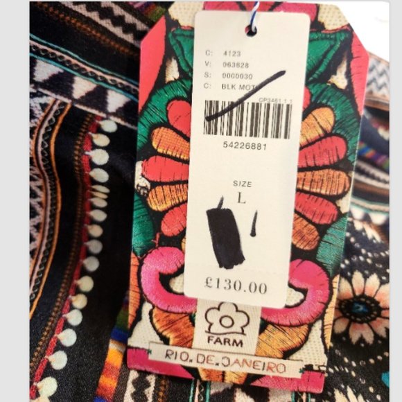 Farm Rio for ANTHROPOLOGIE Satin GEO PRINT CROP WIDE-LEG PANTS - Picture 5 of 14